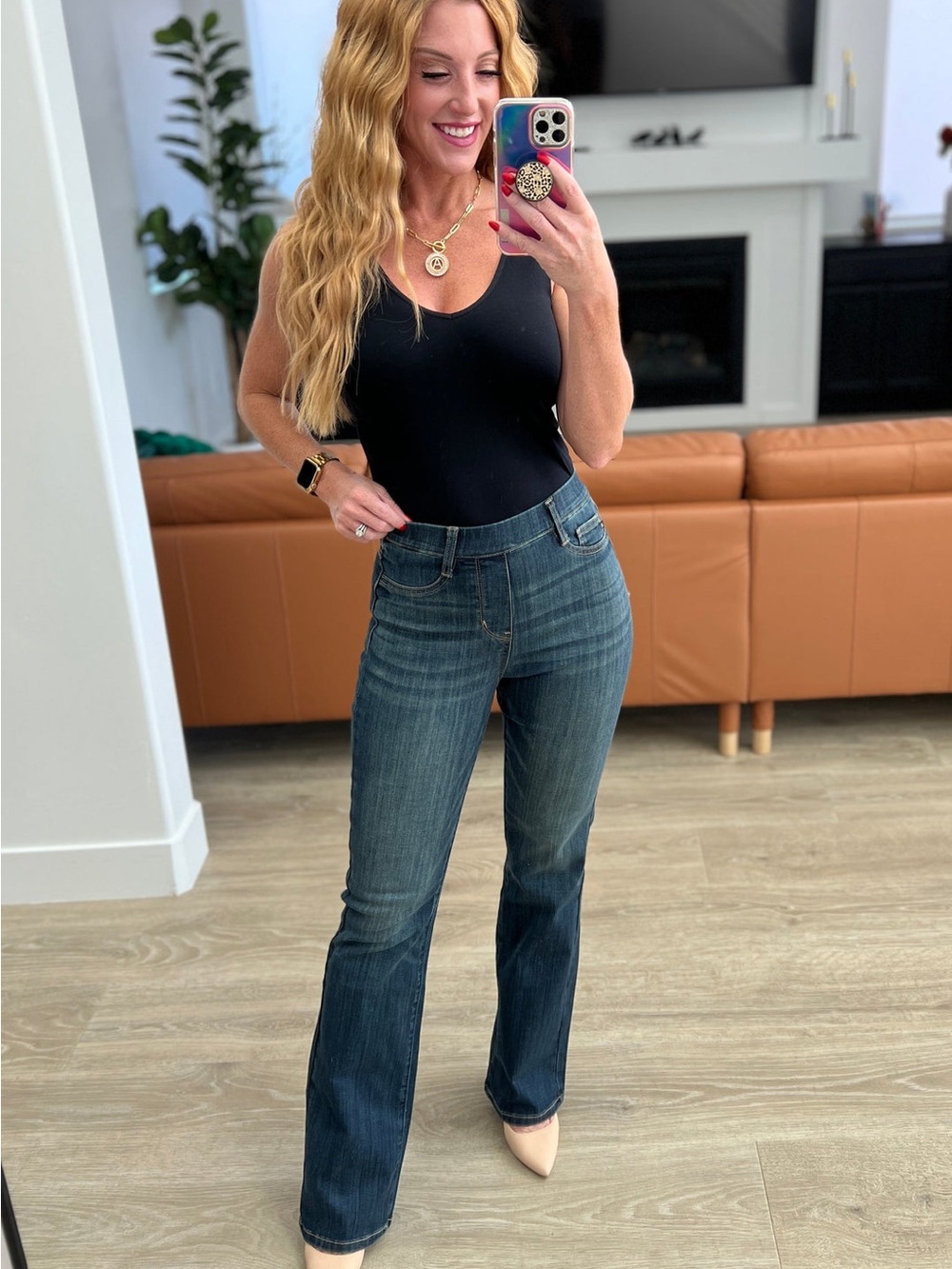 Judy Blue Dark Blue High-Rise Flare Jeans